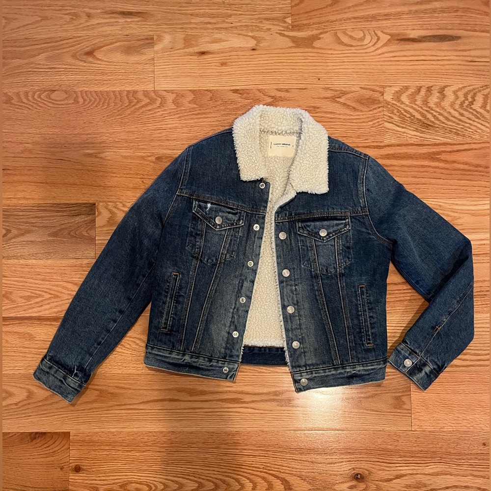 Lucky Brand Fur Lined Denim Coat